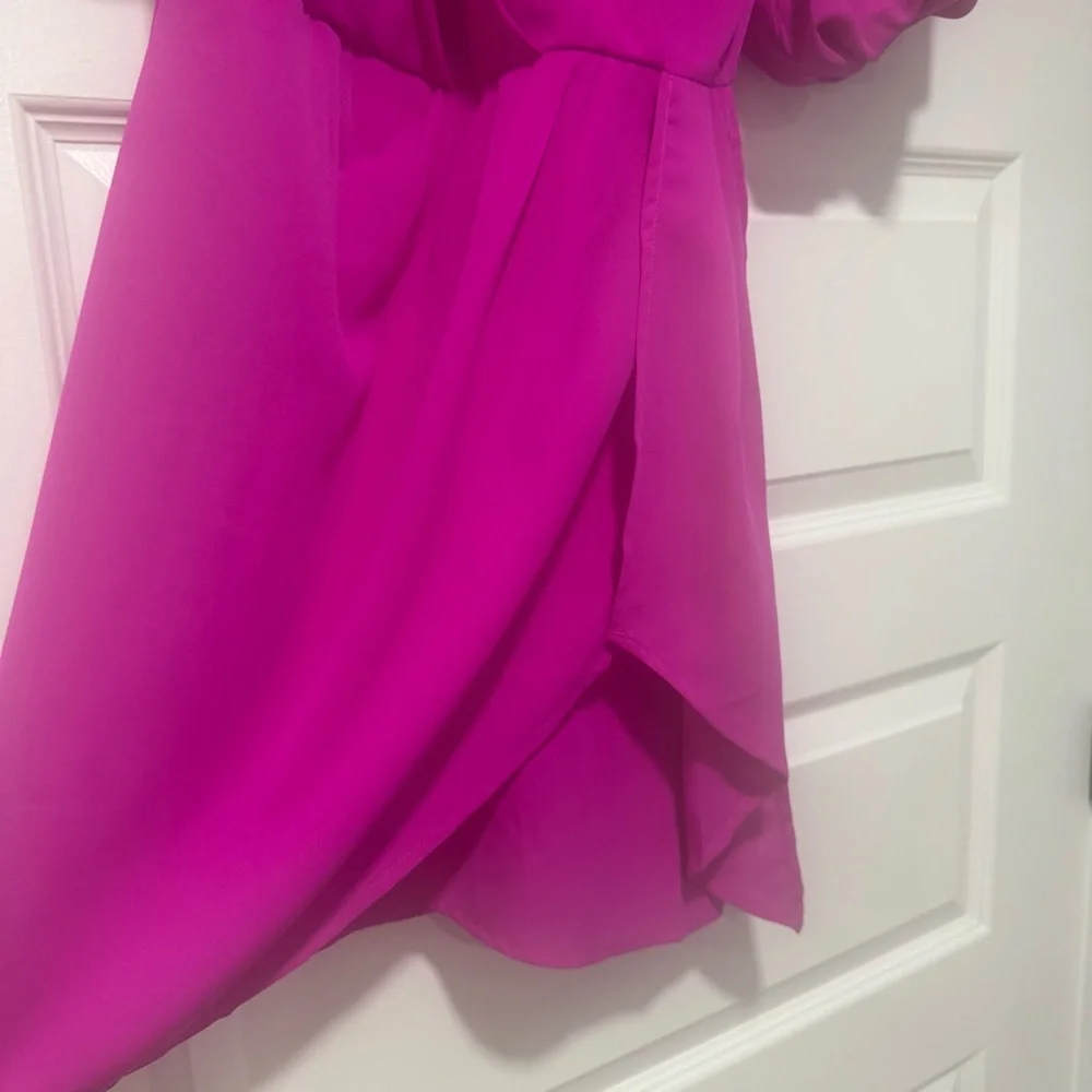 Flying Tomato Magenta Wrap Mini Dress
